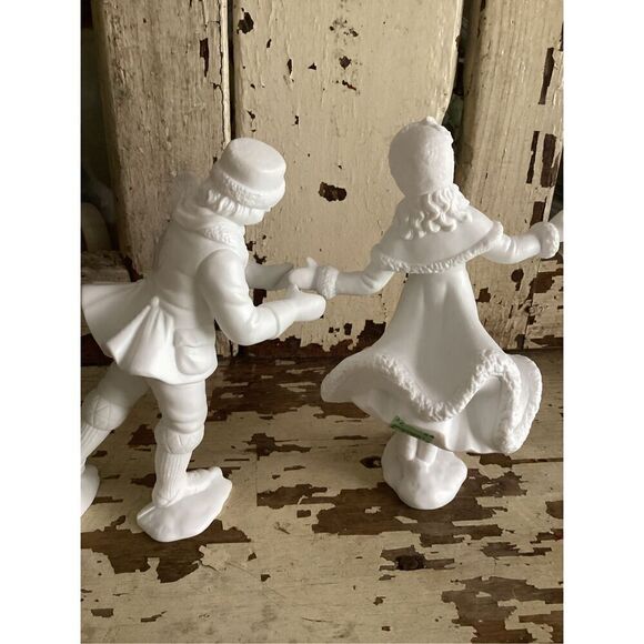 Department 56 Porcelain Winter Waltz Skaters Silhouette Holidays Retired - Picture 5 of 11